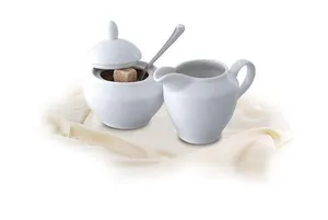 Cukortál, porcelán, 15 cl, ROTBERG, fehér, piros és fekete dekorral